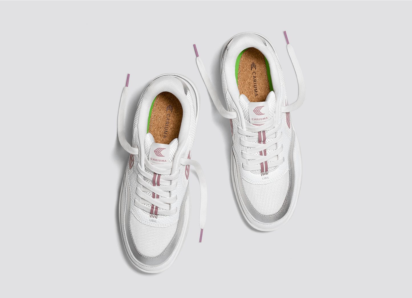 Sapatilhas Cariuma UBA White/Blush Pink&Silver